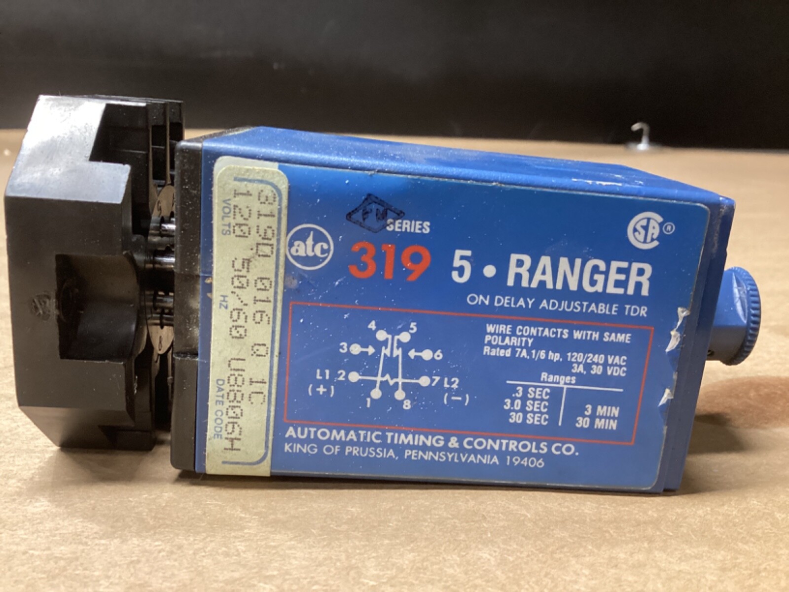 ATC 319D 016 Q 1 C On Delay Timer (120V) #117G117