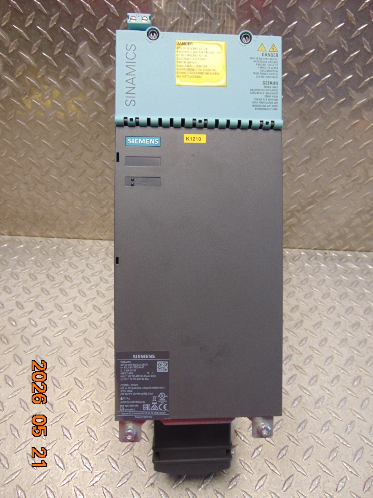 SIEMENS 6SL3130-7TE23-6AA3 ACTIVE LINE MODULE