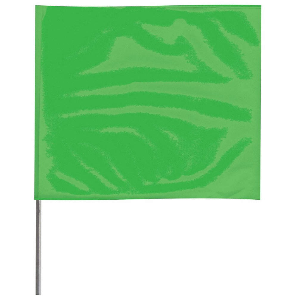 GRAINGER APPROVED 2315GG-200 Marking Flag, 15″, Green,PVC,PK100 3LVC3