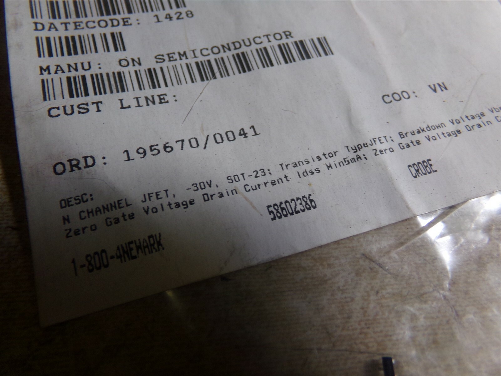 NEW Newark JFet Transistor MMBF439LT1G *FREE SHIPPING*