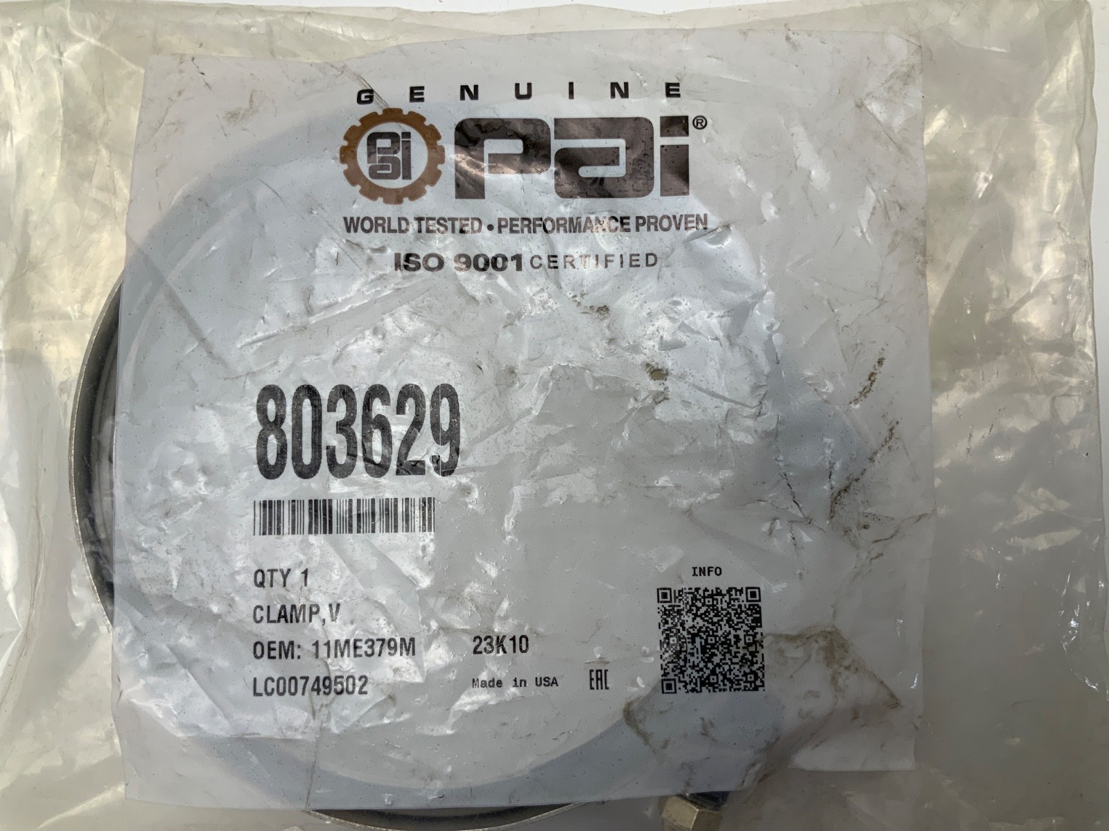 NEW PAI GENUINE PARTS 803629 V CLAMP 11ME379M 23K10 LC0749502