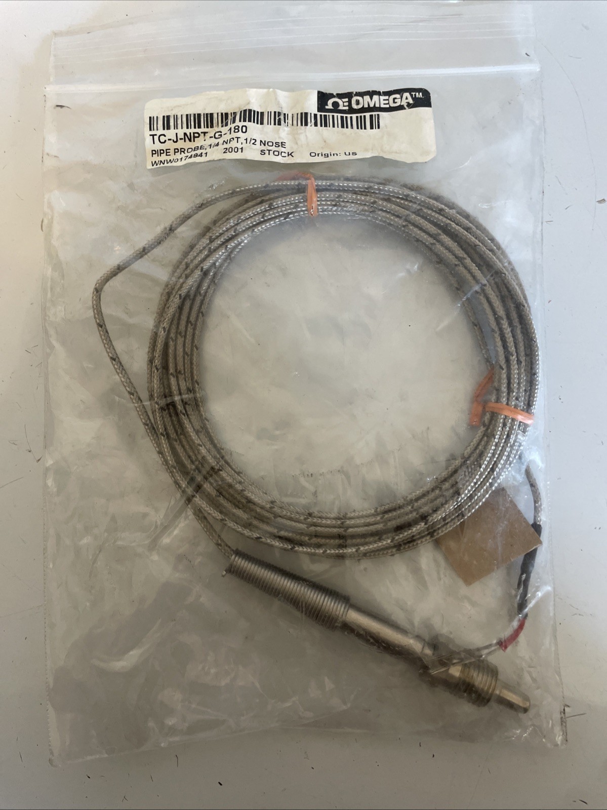 Omega TC-J-NPT-G-72 Thermocouple TCJNPTG72. NEW IN PACKAGE! FREE SHIPPING! C10