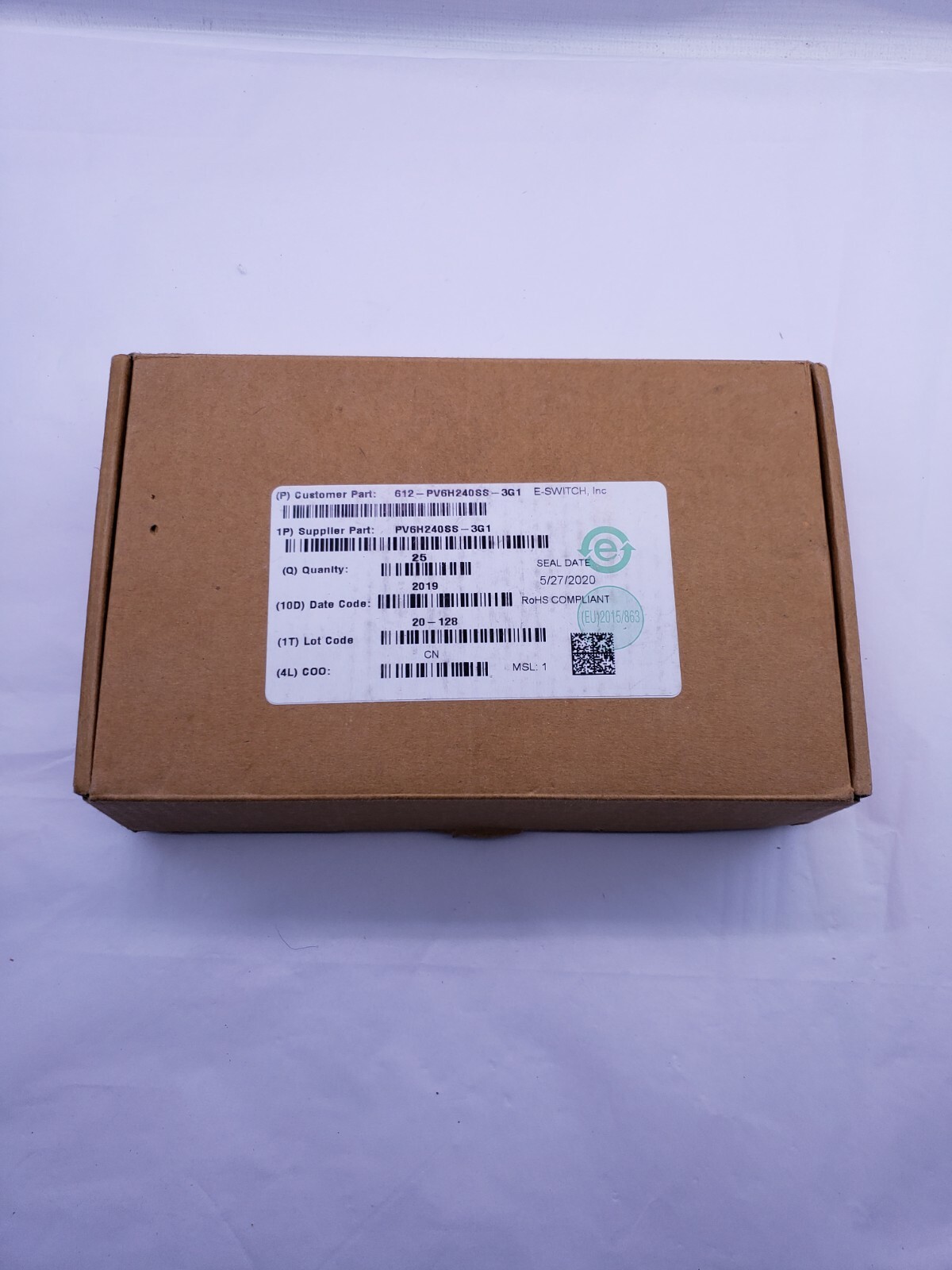 PV6H240SS-3G1 E-SWITCH QTY: 25 UNITS Push Button Switch. Free Shipping