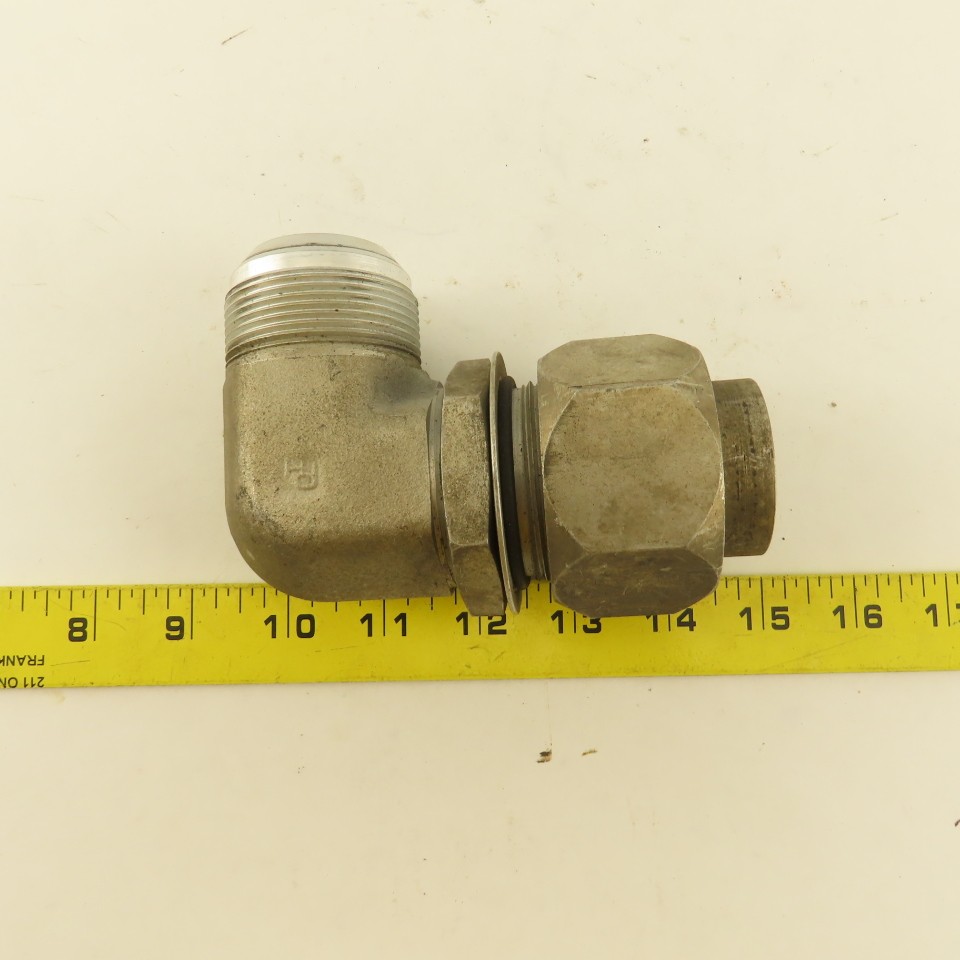 1-1/2 OD Tube 1-7/8-12 JIC Flare X 1-7/8-12 ORB Male 90° Elbow