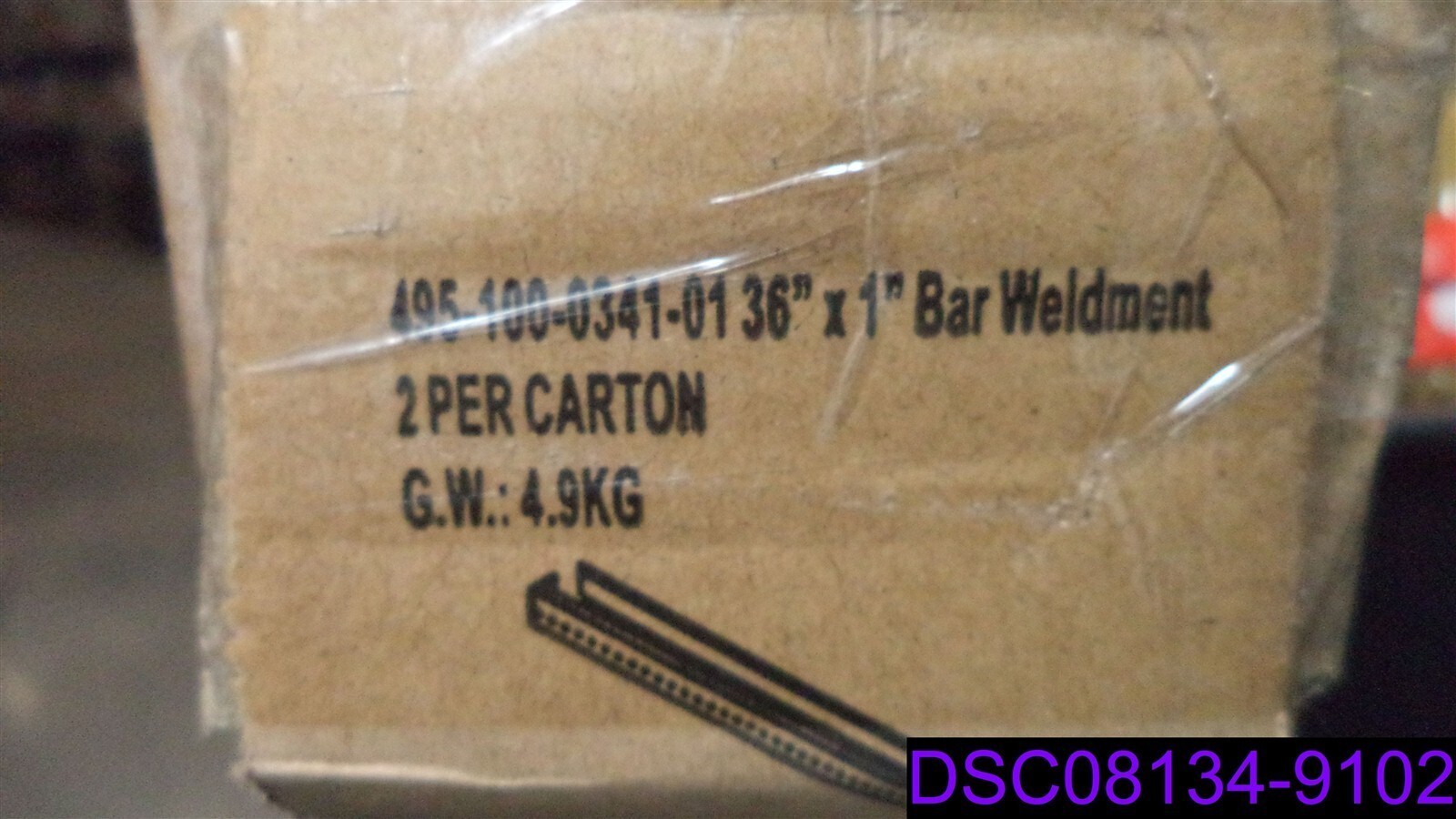 Qty = 1 Box of 2: Bar Weldment 36″ x 1″ P/N 495-100-0341-01
