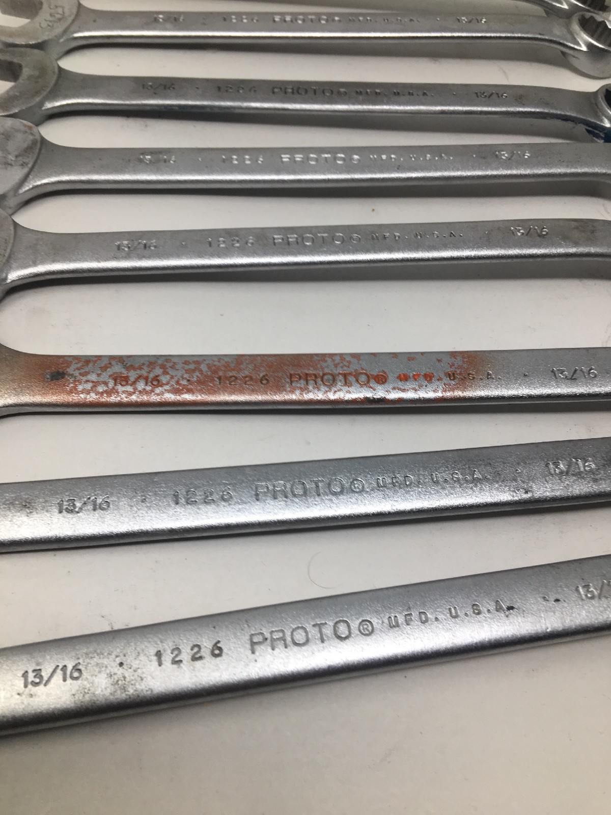 Lot Of 8 PROTO Professional 1226, 12-point Combination Open/Box End WRENCH 13/16