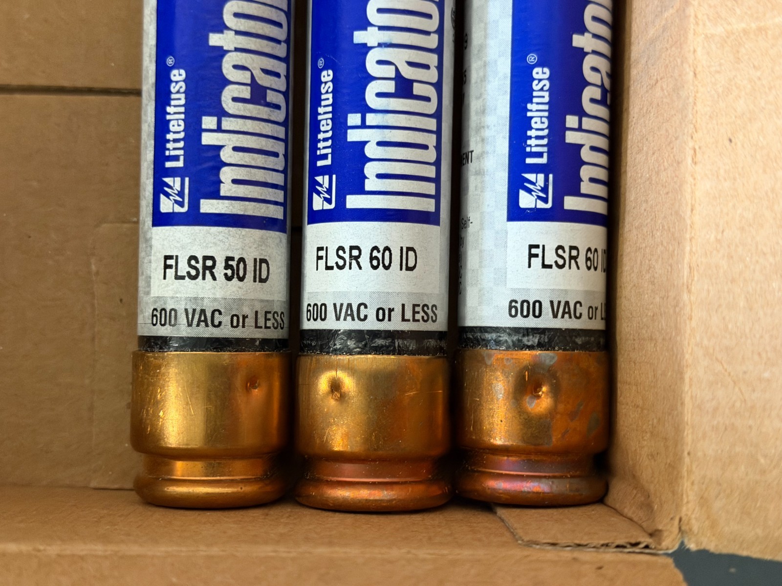 LOT OF 3 NEW LITTELFUSE FLSR 50, FLSR 60 ID INDICATOR FUSES