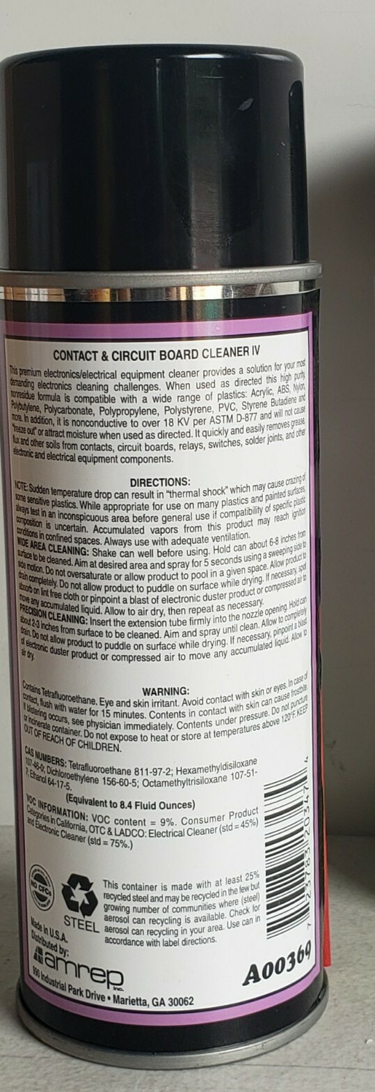 12 MISTY A00369 Contact & Circuit Board Cleaner IV Spray Aerosol Can 10oz