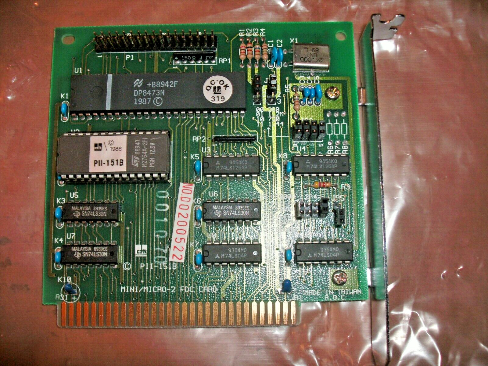 DTK PII-151B MINI-MICRO ADD ON CARD FOR 88 286 PERSONAL COMPUTER W/ MANUAL CABLE