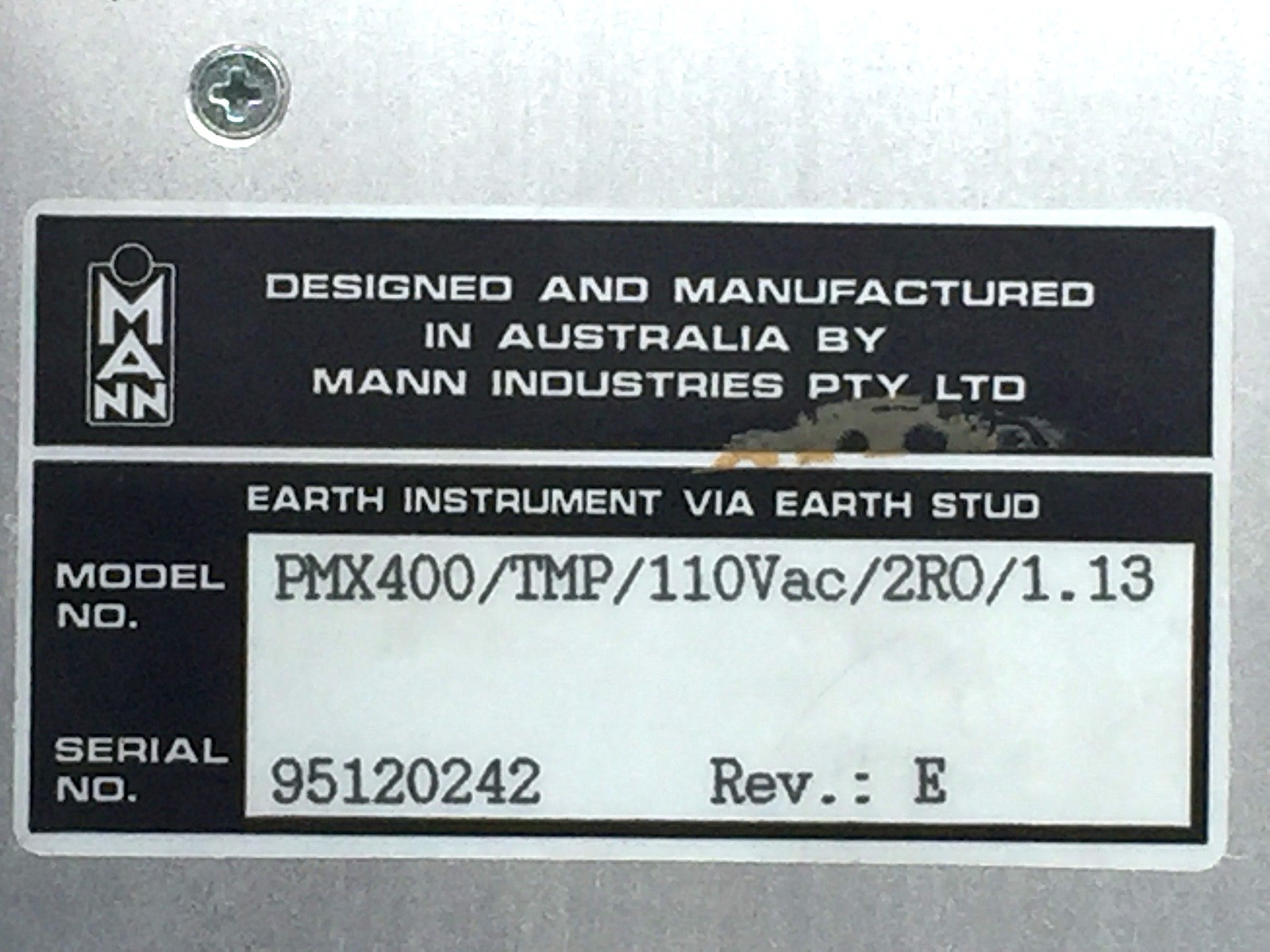 MANN Industries PMX400/TMP Control Temperature Indicator 110VAC PMX Series