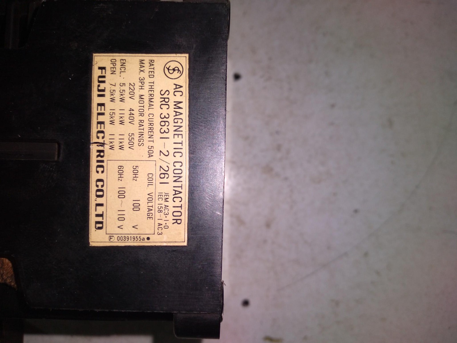 FUJI SRC3631-22/261 50-60HZ 100-110V 5.5-7.5KW 3PH 50A 5.5-7.5KW