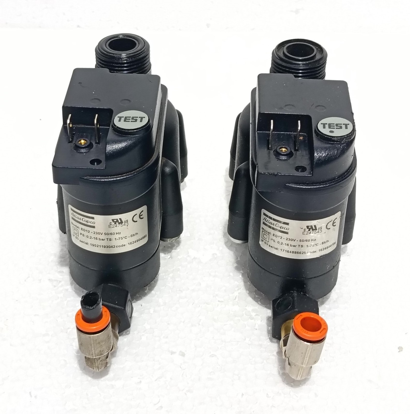 LDI ELECTRONIC DRAIN VALVE ED12 230V 50/60HZ 0.2 – 16 BAR ATLAS COPCO 1952119304