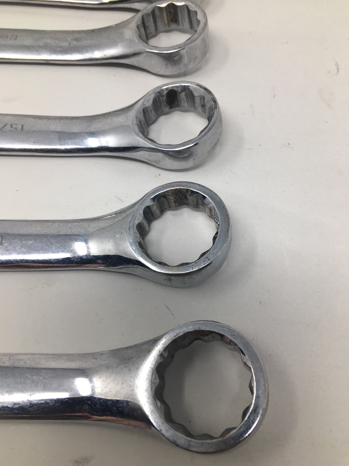 Lot Of 7 Urrea 1230, 12-point Combination Open/Box End Wrenches, All Are 15/16″