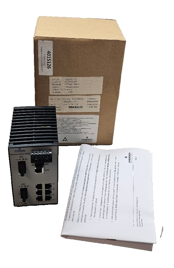 New Emerson DeltaV Network Switch FP20 FP20-6TX2SM-ES KJ1611X1-BF2 12P4553X062