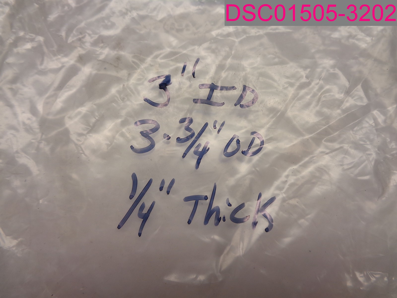 QTY=6; 3″ Rubber Seal Washer Ring Gasket. 3″ID x 3-3/4″ OD x 1/4″ Thick