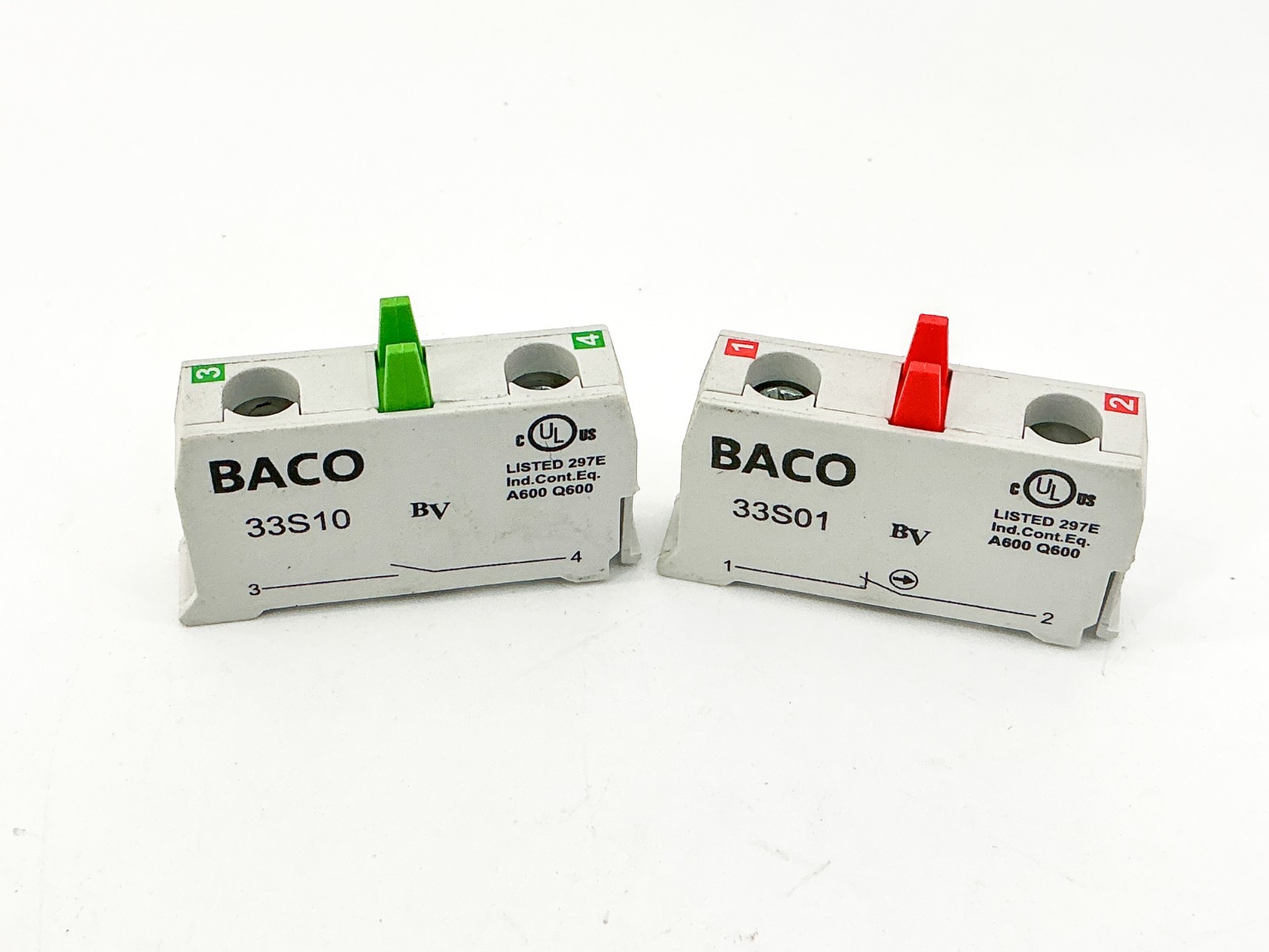 New Pack of BACO 33S01 + 33S10 Contact Blocks 10 690V – No Box