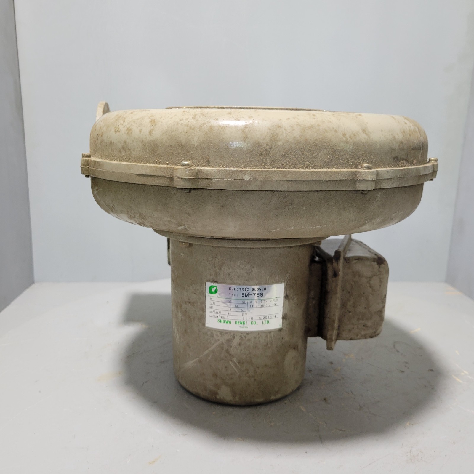 Showa Denki Centrifugal Blower Fan, 200V, 1.8-2.2A, 2P, Type EM-75S, 001374