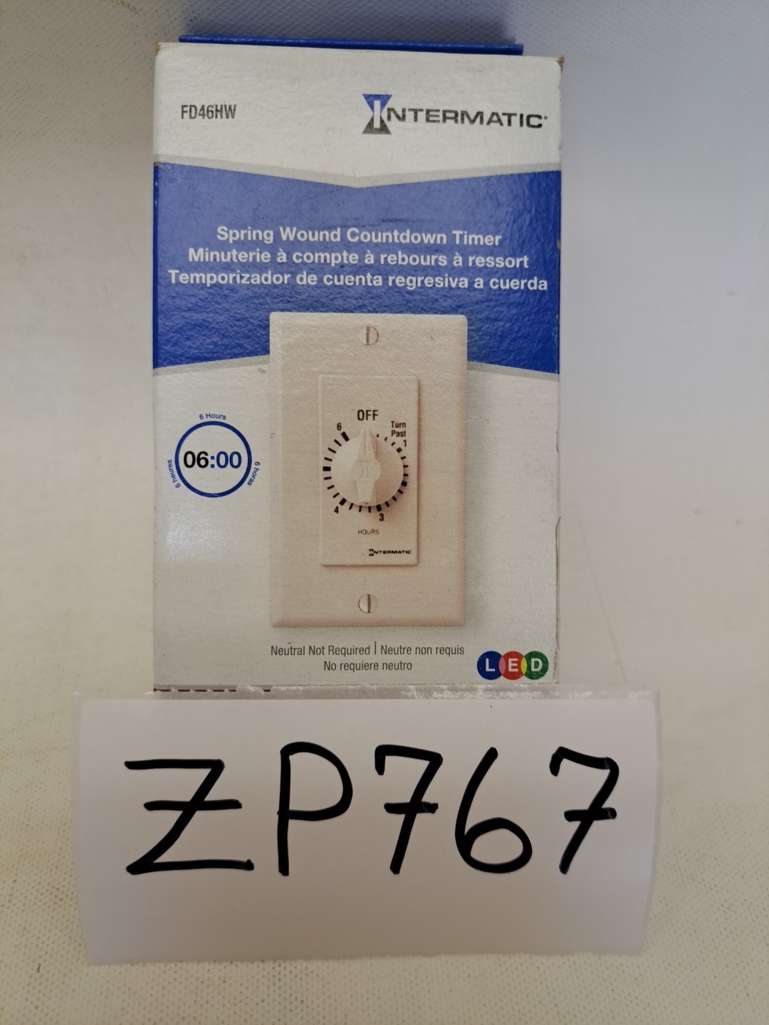 INTERMATIC FD46HW in-wall spring-wound countdown timer NEW
