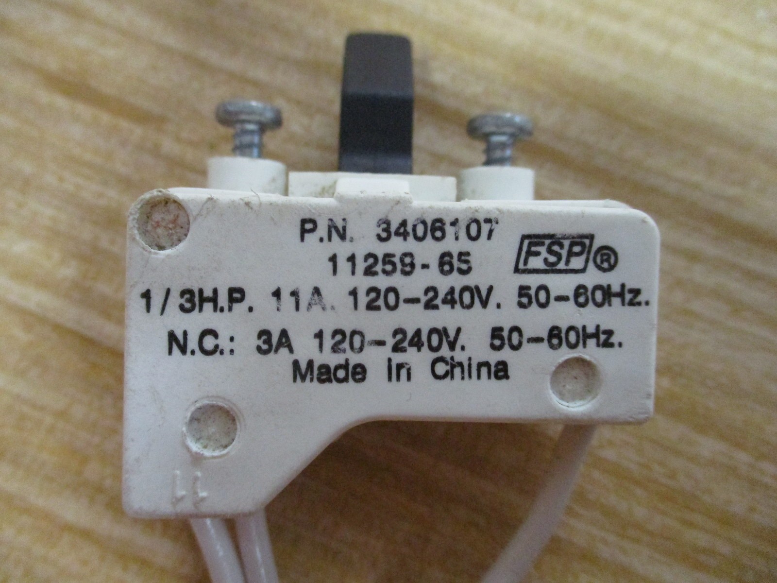 FSP 3406107 Dryer Door Switch 11259-65
