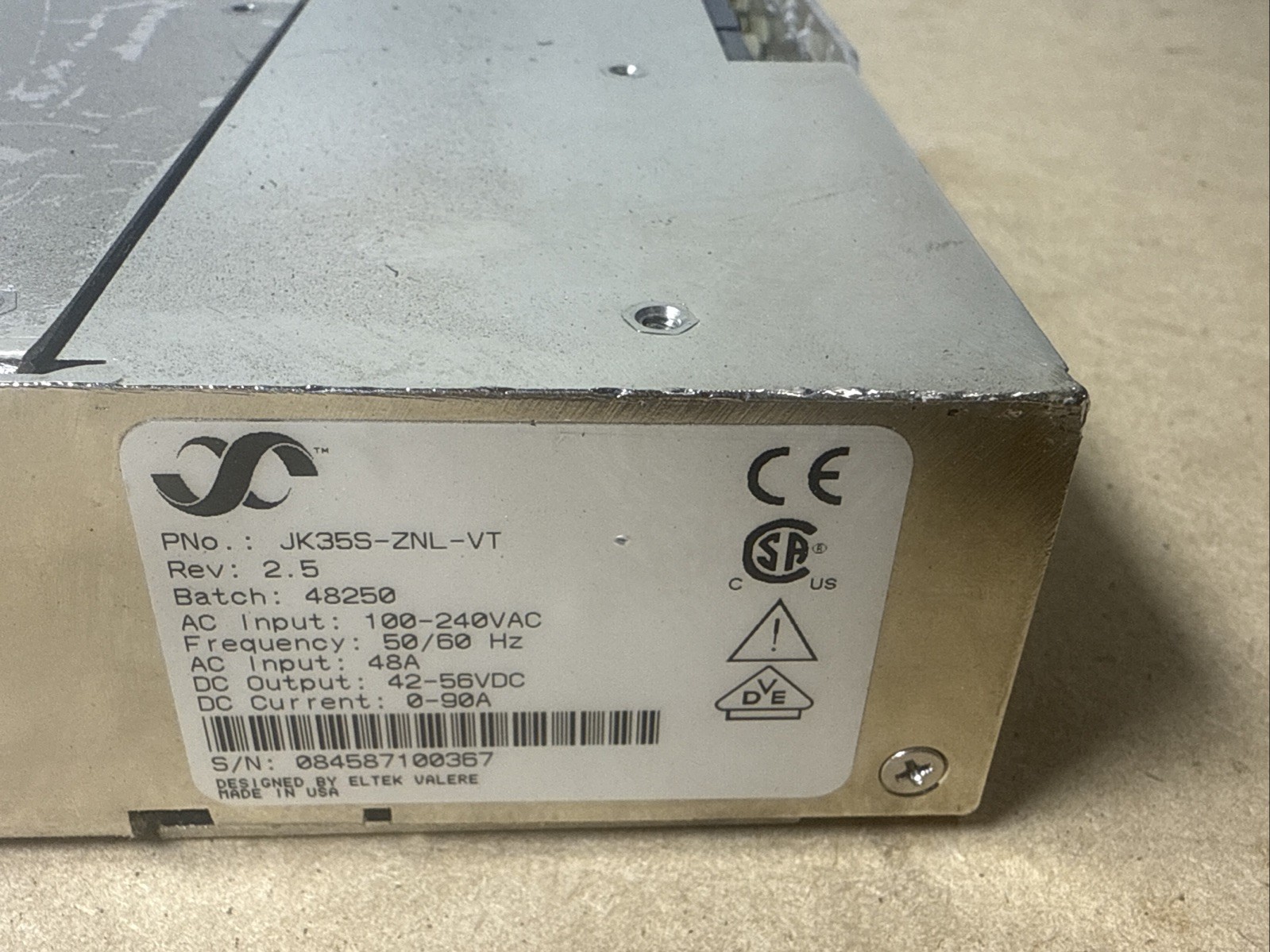 ELTEK JK35S-ZNL-VT Power Shelf