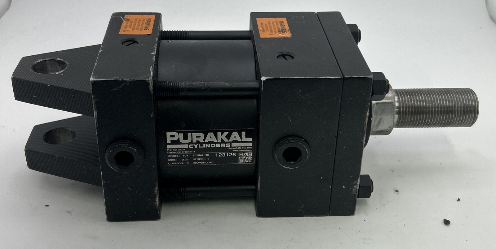 Purakal Cylinders Model 104 3.25″ Bore Stroke 1 Cushion 3