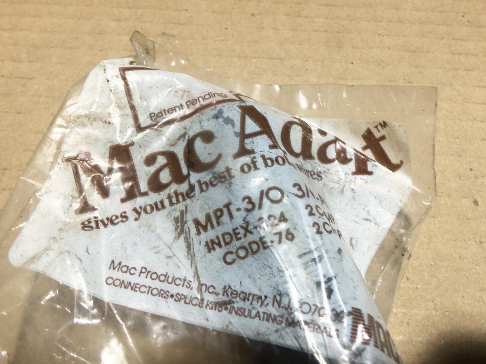 New Lot of 2 Mac-Adapt MPT Series 600V 1/0-4/0 Pigtail Adapter AK