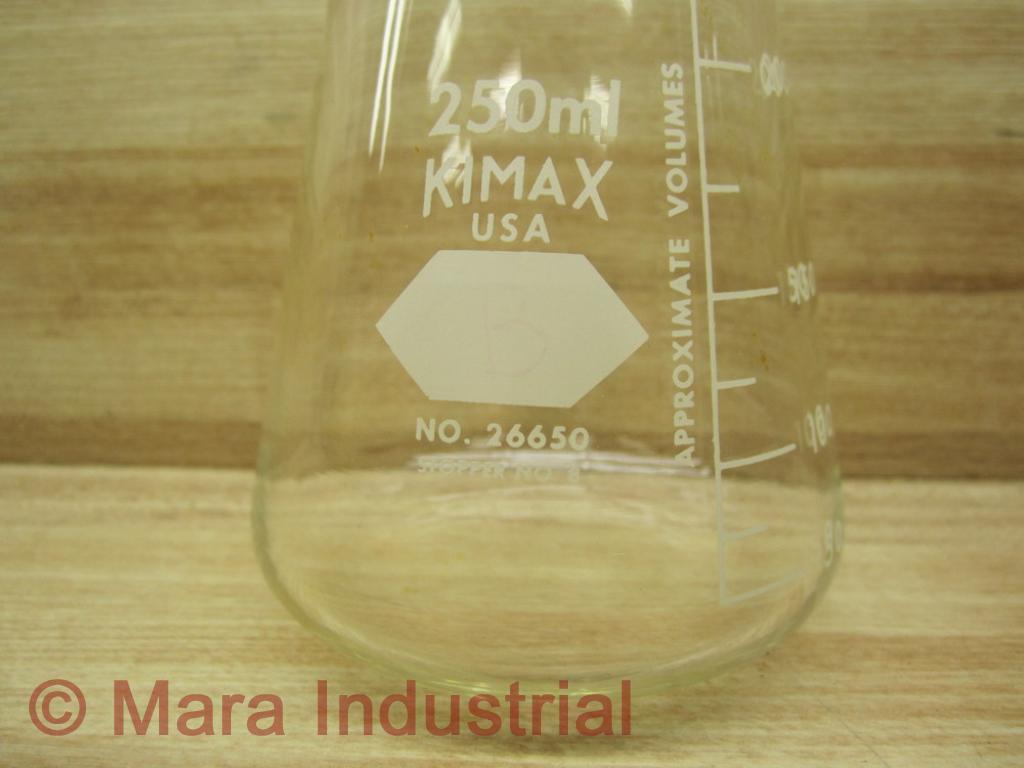 Kimble 26650-250 KIMAX 250mL Glass Erlenmeyer Flask 26650250 W/O Stopper