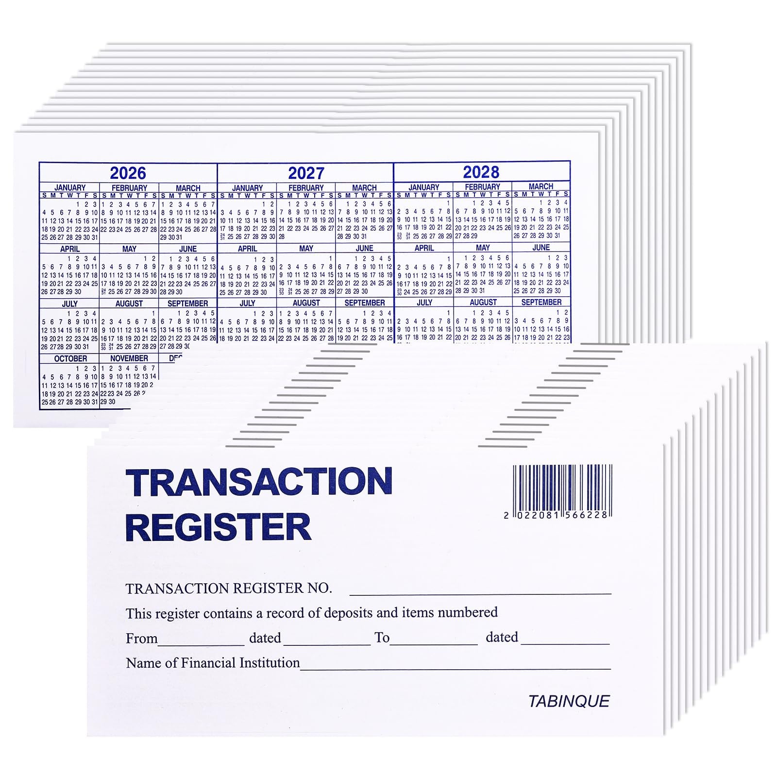 24 PCS Check Registers for Personal Checkbook, Easy to Read Checkbook Register