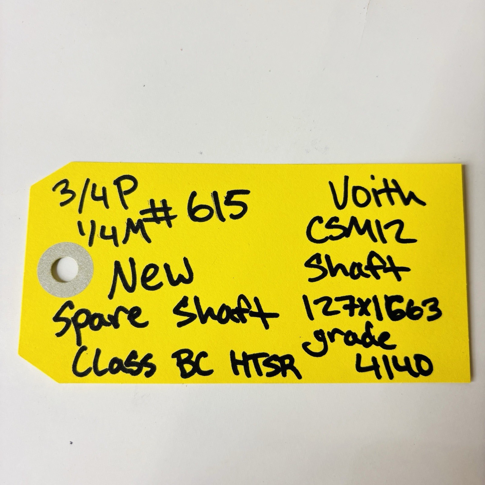 Voith CSM12 Combisorter Shaft 127×1663 Grade 4140 Class BC HTSR – New