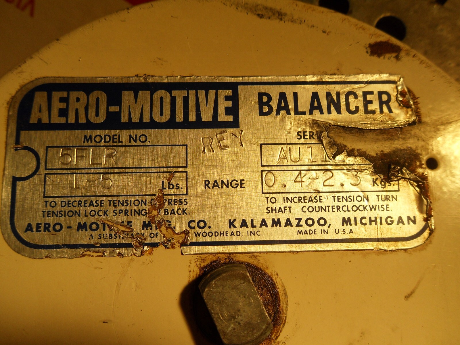 AERO-MOTIVE, 5FLR, 1 to 5lbs Tool Retractor Balancer.