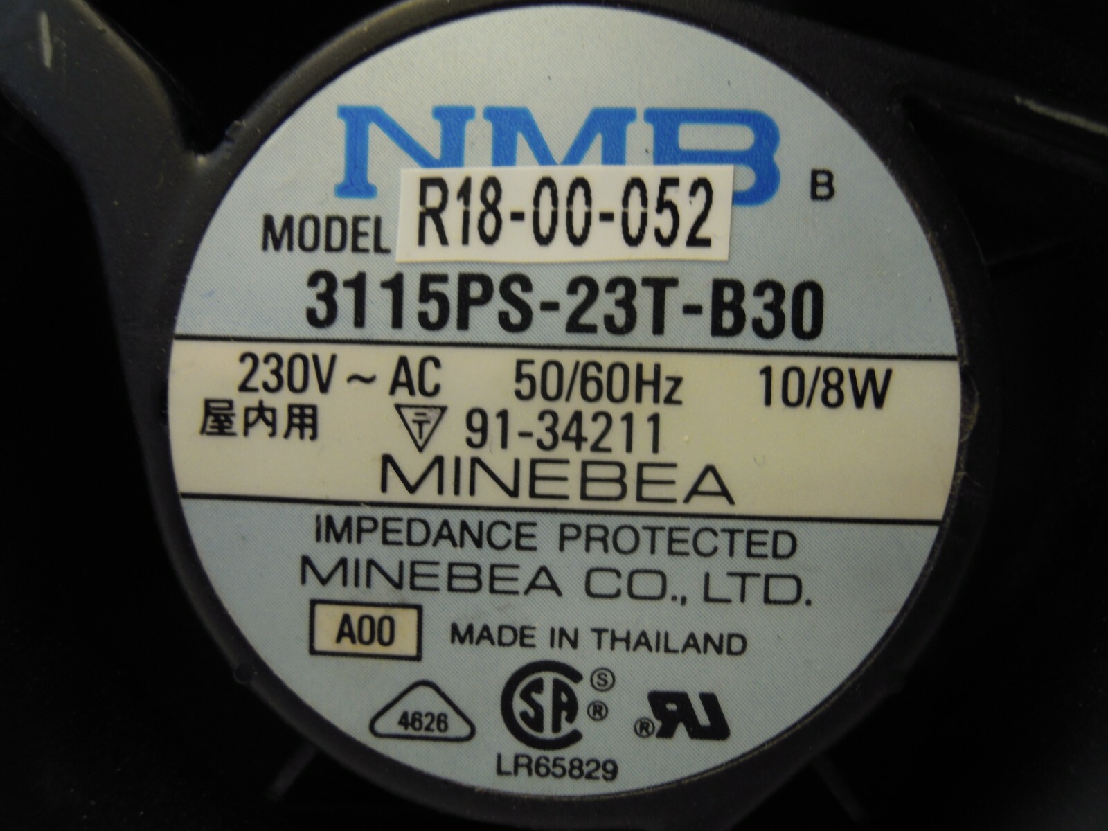 NMB 3115PS-23T-B30 ALUMINUM AC COOLING FAN 230VAC 50/60Hz 10/8W 80x80x38mm **NEW