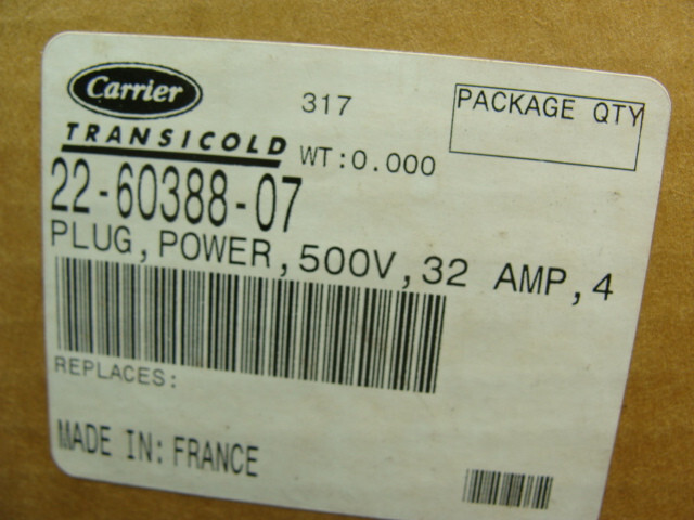 CARRIER 22-60388-07 MENNEKES 32A-7h/480-500V3P+ TYPE 527 FEMALE POWER PLUG