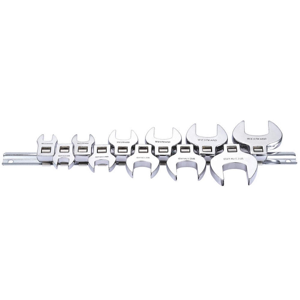 WESTWARD 54PR33 Crowfoot Skt Set,Steel,DvSz 3/8″,SAE 54PR33