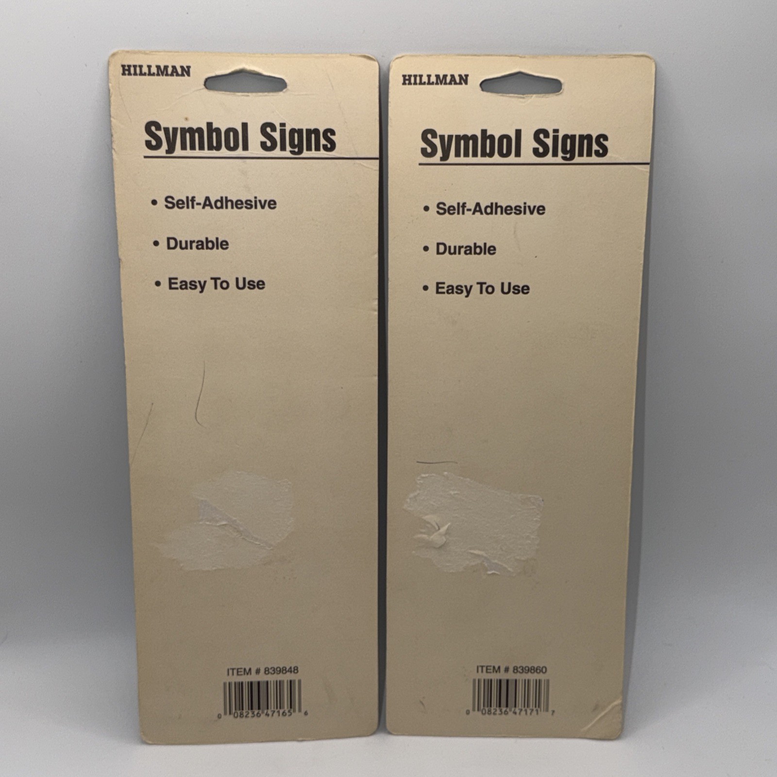 Hillman Symbol Set of 2 Signs MEN & WOMEN 3″ x 9″ NEW SEALED