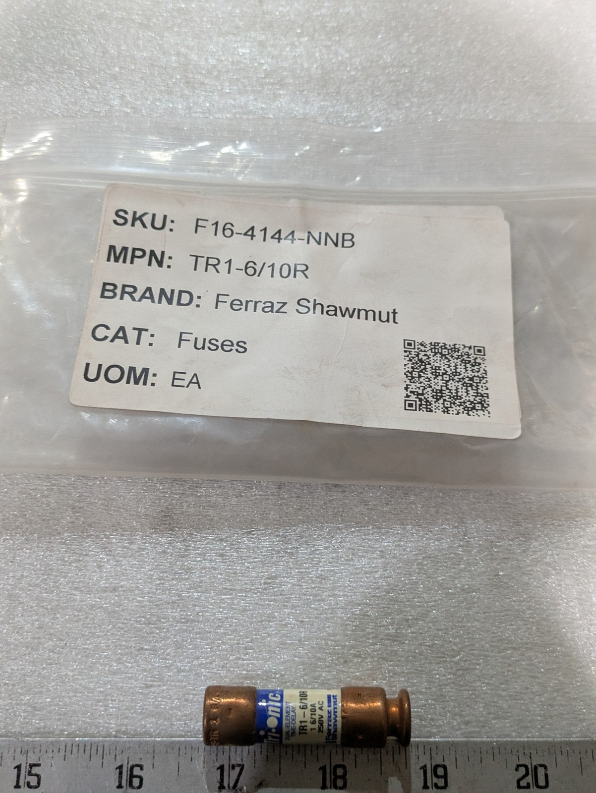 Ferraz Shawmut TR1-6/10R Tri-Onic Time-Delay Fuse 1.6A 250VAC RK5 3/order