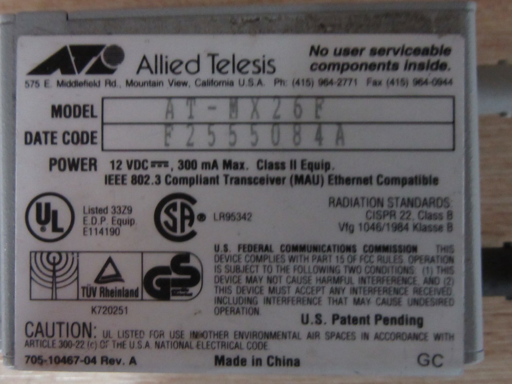 CentreCom AT-MX26F Allied Telesis Transceiver MX26F (Pack of 3)