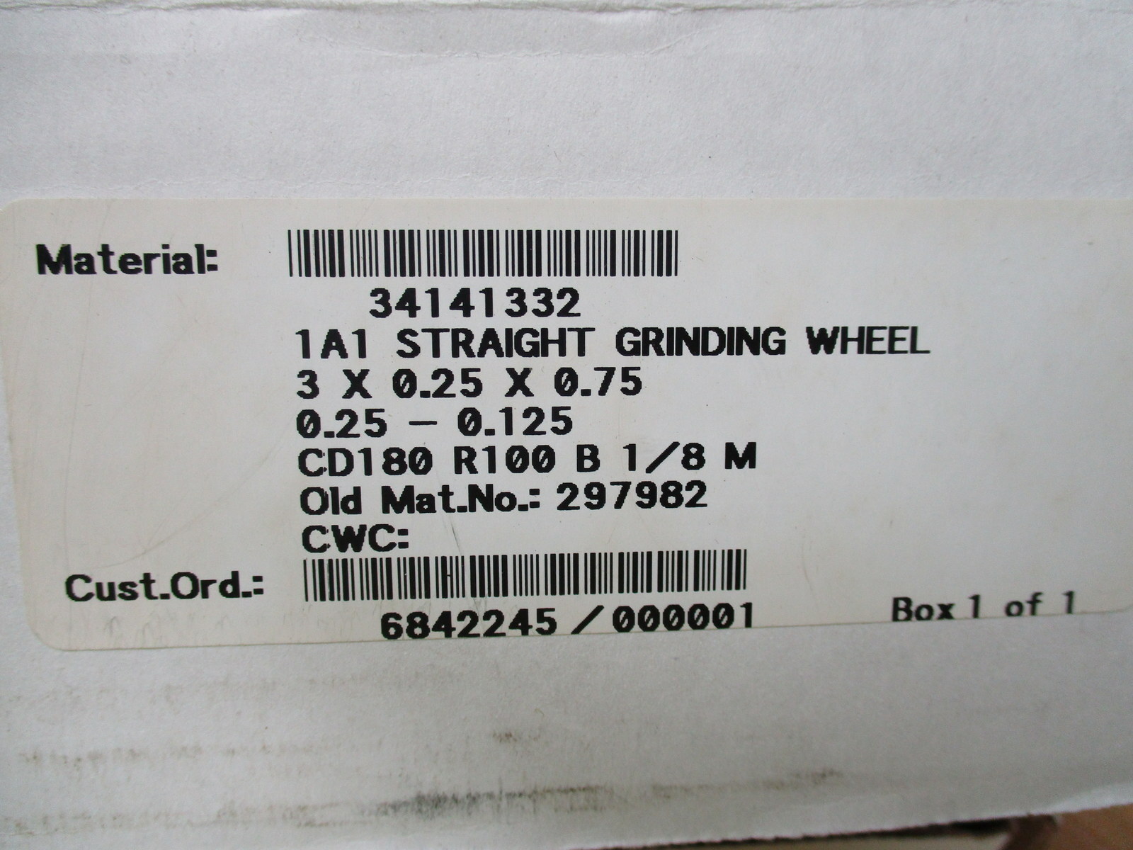 Radiac CD180R100B1 1A1 Grinding Wheel 34141332 (Pack of 3)