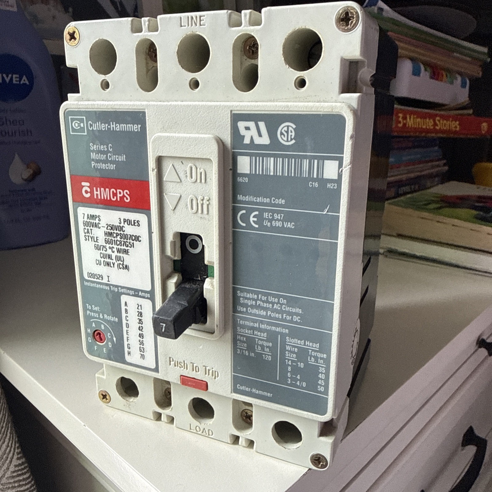 CUTLER HAMMER HMCPS007COC SERIES C MOTOR CURRENT PROTECTOR