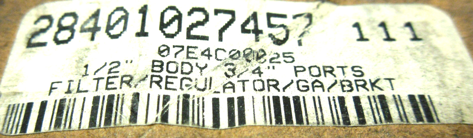 NEW IN BOX PARKER 07E4C00025 FILTER REGULATOR 1/2″ BODY 3/4″ PORTS