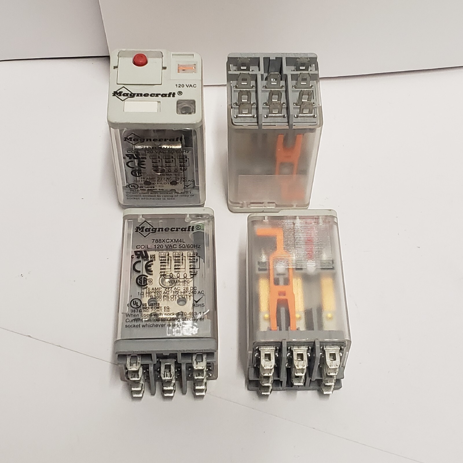 LOT OF 4 : MAGNECRAFT 788XCXM4L 120VAC, 16 AMP 277 AC 28 DC, FREE SHIPPING