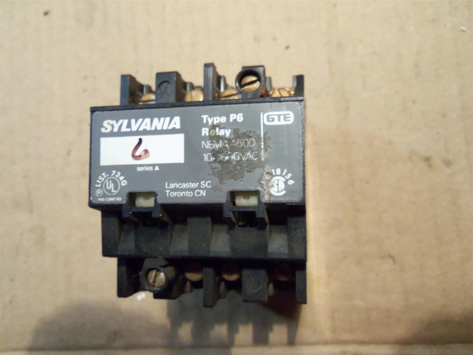 Sylvania P6-40-76 Series A Type 6P Nema A600 10A 600VAC GTE *FREE SHIPPING*