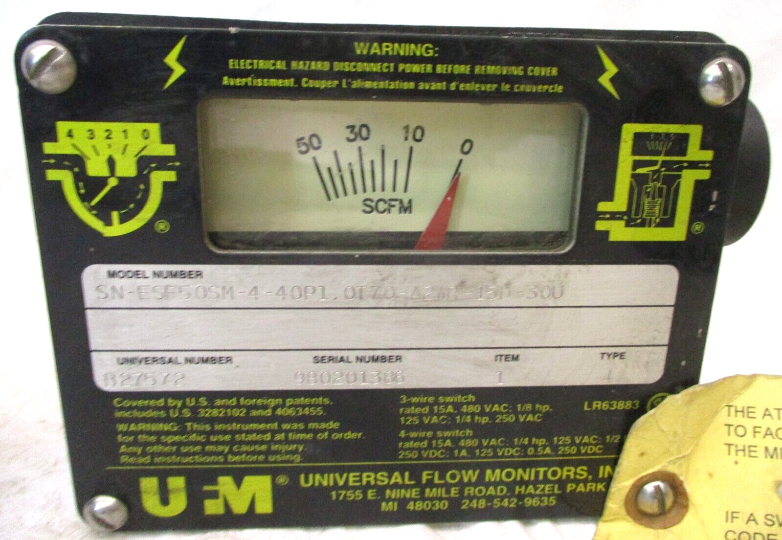 UFM SN-ESF50SM-4-40P 1.0T70-AZWR-15D-30U A6941WVS