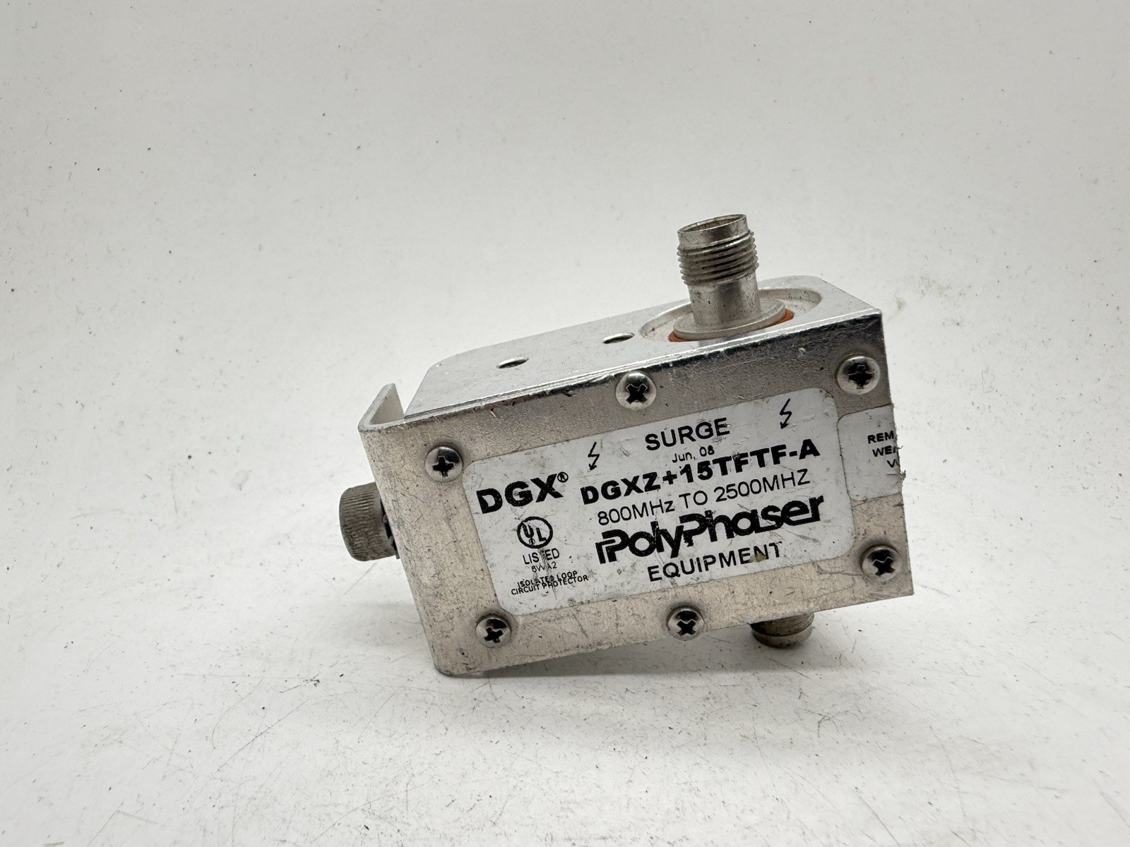 PolyPhaser DGXZ+15TTF-A RF Surge Protector 800-2500MHz N-Female Lightning Arrest