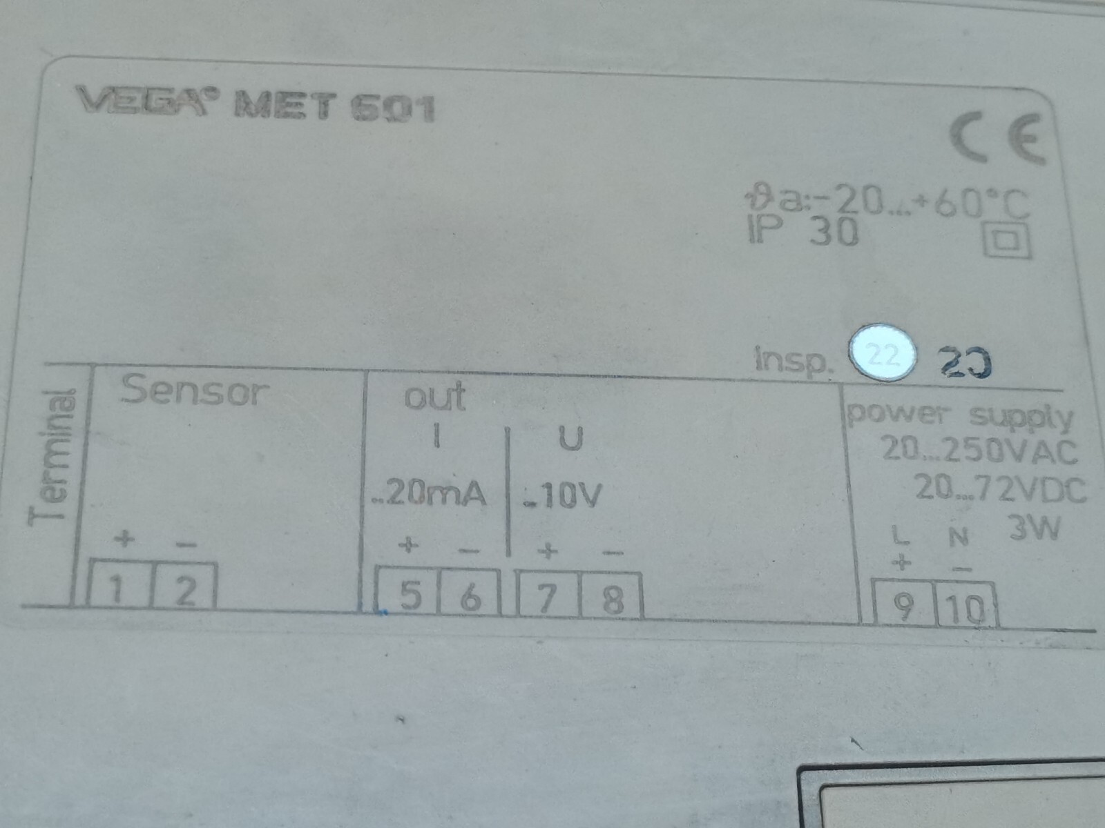 VEGAMET 601 VEGA MET 601