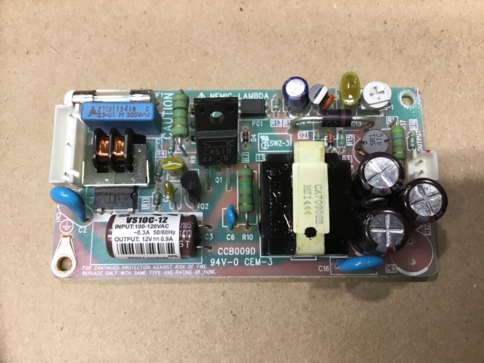 Nemic-Lambda VS10C-12 Input Power Board CCB009D #09Z63