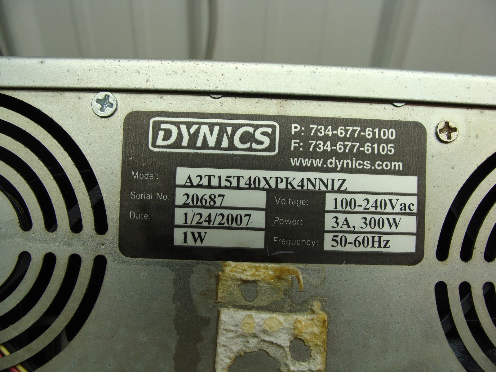 DYNICS INDUSTRIAL GRADE 15″ TFT XGA LCD MONITOR A2T15T40XPK4NNIZ 300W 3A
