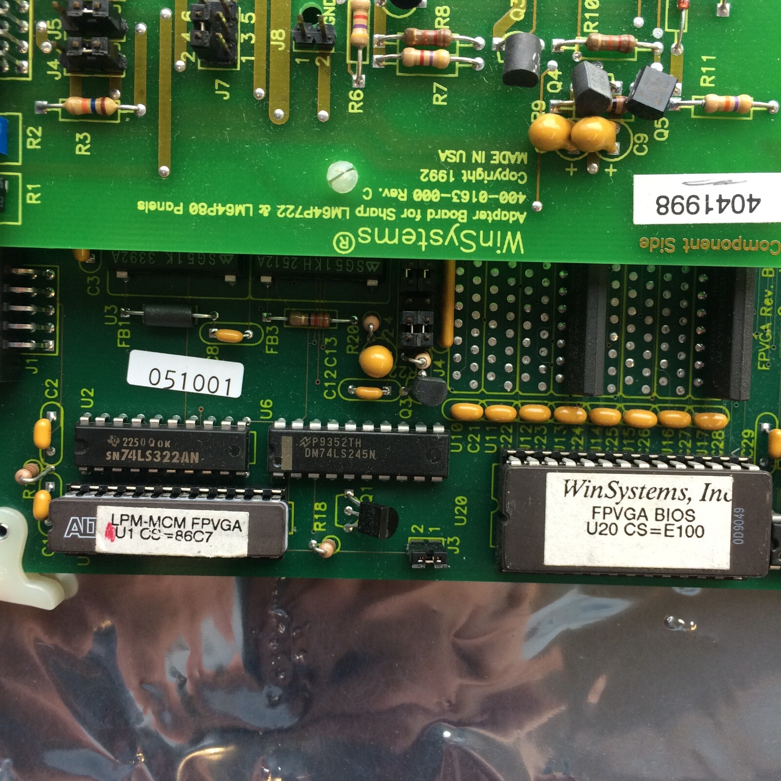 Winsystems For SHARP LM64P722 / LM64P80 Board Panels REV C 400-0163-000 FPVGA