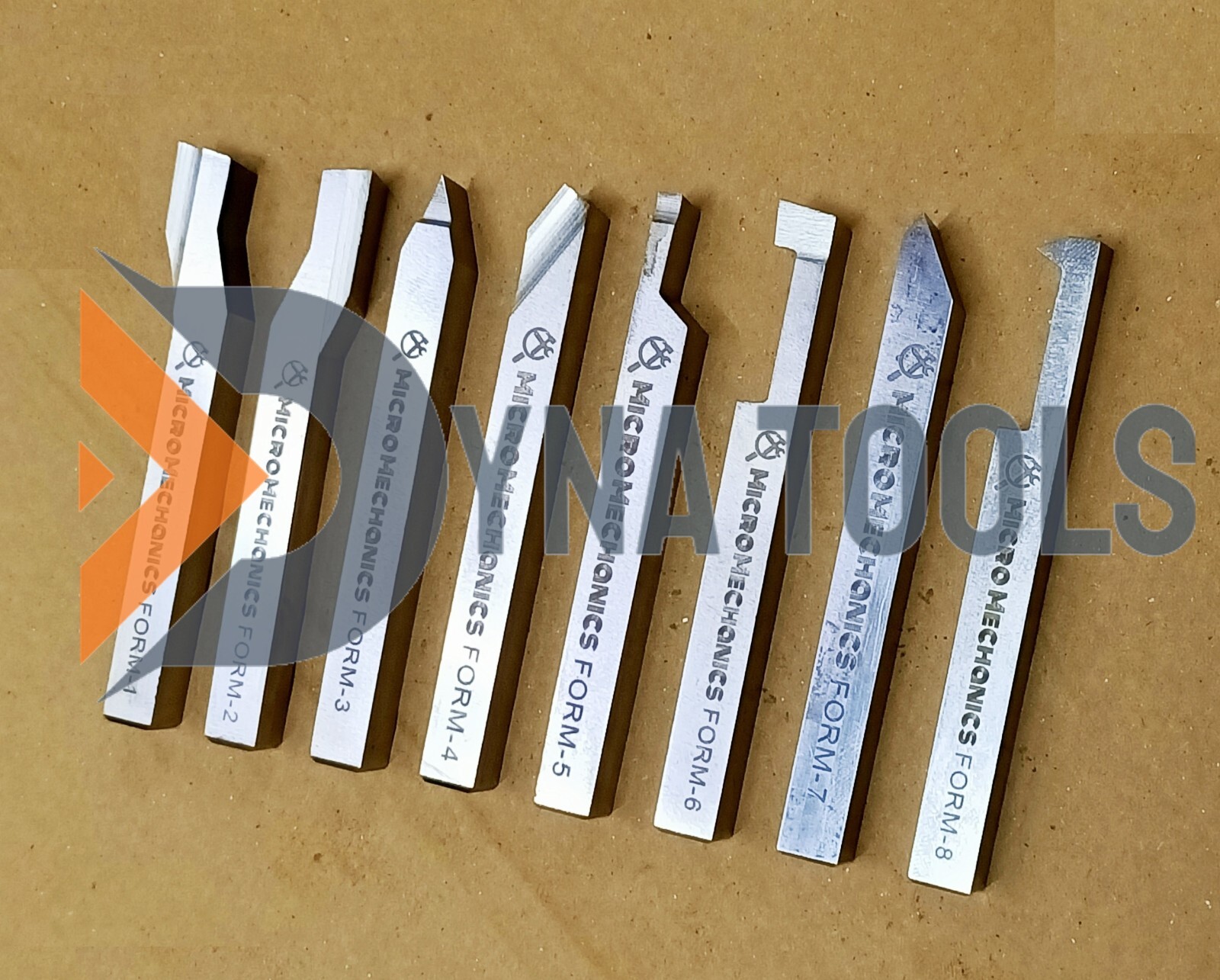 10mm x 100mm HSS Lathe Form Tools Set Of 8 Pieces Square Shank Pre-Formed Tools