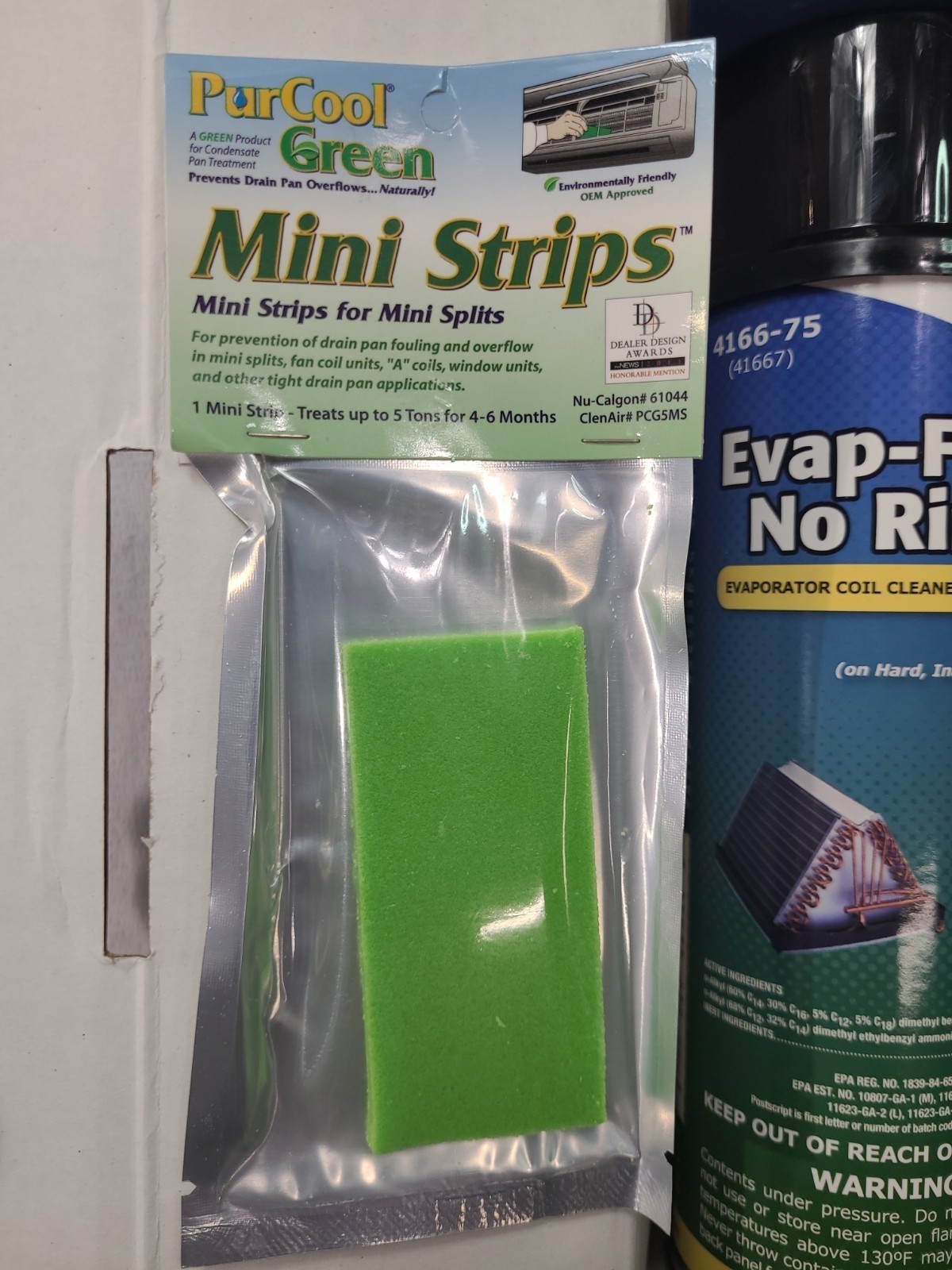 Nu-Calgon 4151-08 Complete Care Mini-Split Kit- 18oz Can & Green Mini Strip