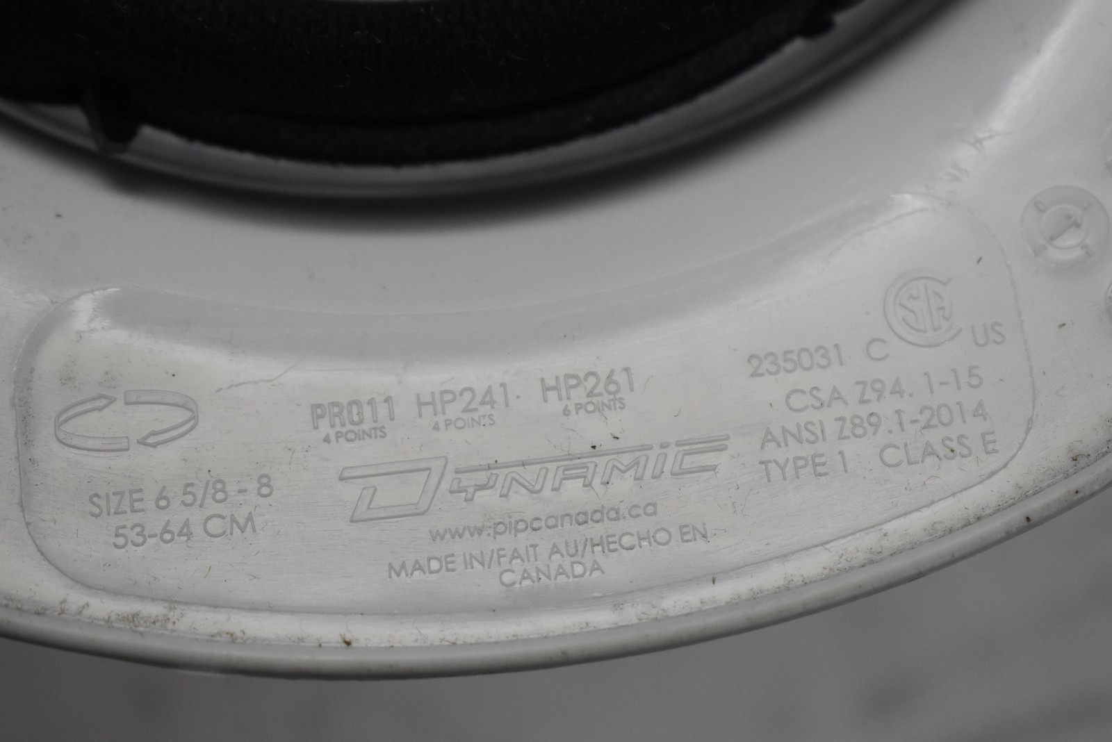 Dynamic Hard Hat Helmet Type 1 Class E Ratchet Size 6 5/8-8 White Adjustable